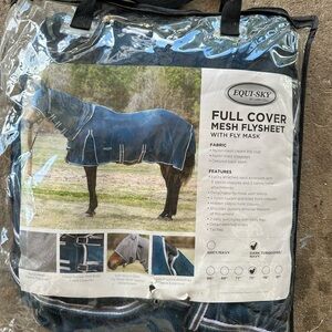 Equi-Sky Navy Full Cover Mesh Flysheet with Fly Mask